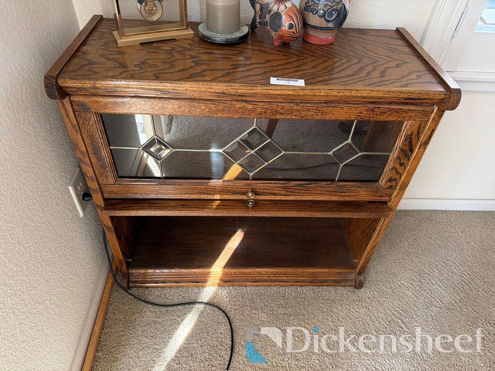 TWO TIER GLASS DOOR BARRISTER STYLE BOOK CASE