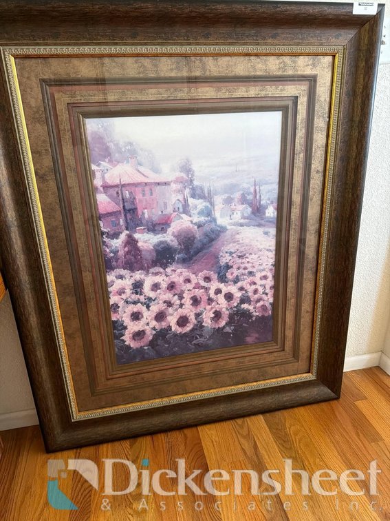 FLOWERED WALKWAY FRAMED ARTWORK