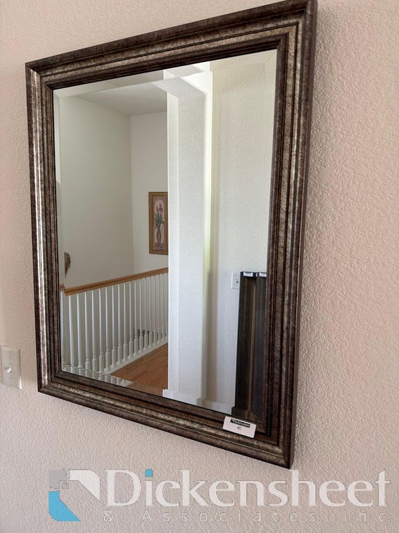 FRAMED WALL BEVELED MIRROR