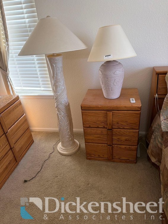 CARVED PLASTER FLOOR & TABLE LAMPS