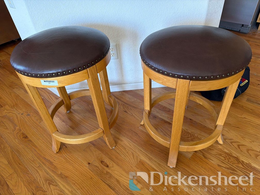 (2) MATCHING CUSHIONED SEAT BAR HEIGHT STOOLS