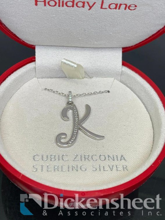 Sterling Silver Initial K Letter Necklace