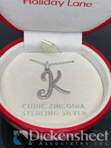 Image for Sterling Silver Initial K Letter Necklace