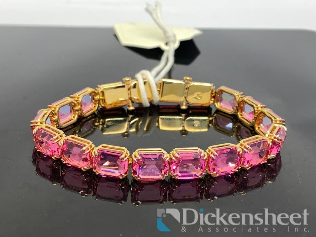 Swarovski Gold Tone Bracelet With Pink Stones