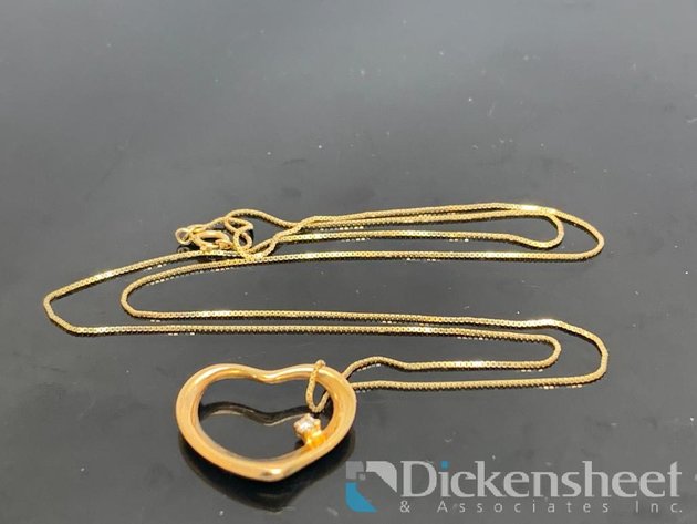 Image for 14k Yellow Gold Heart Necklace With Diamond