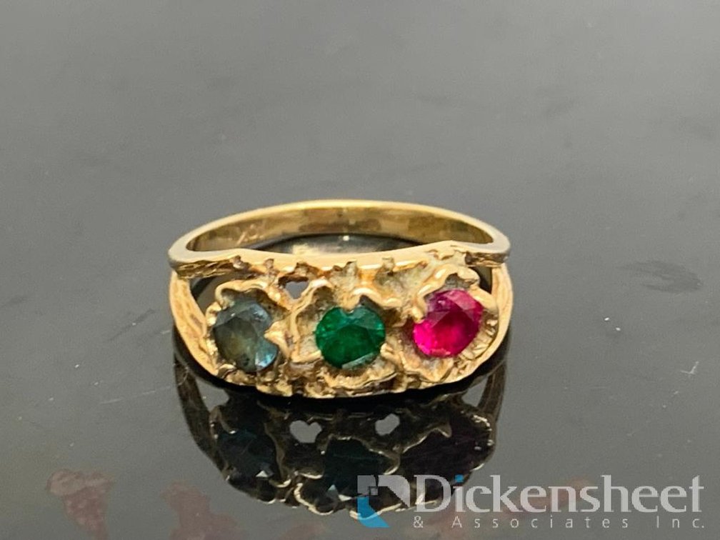 10K Yellow Gold Ring With Gemstones