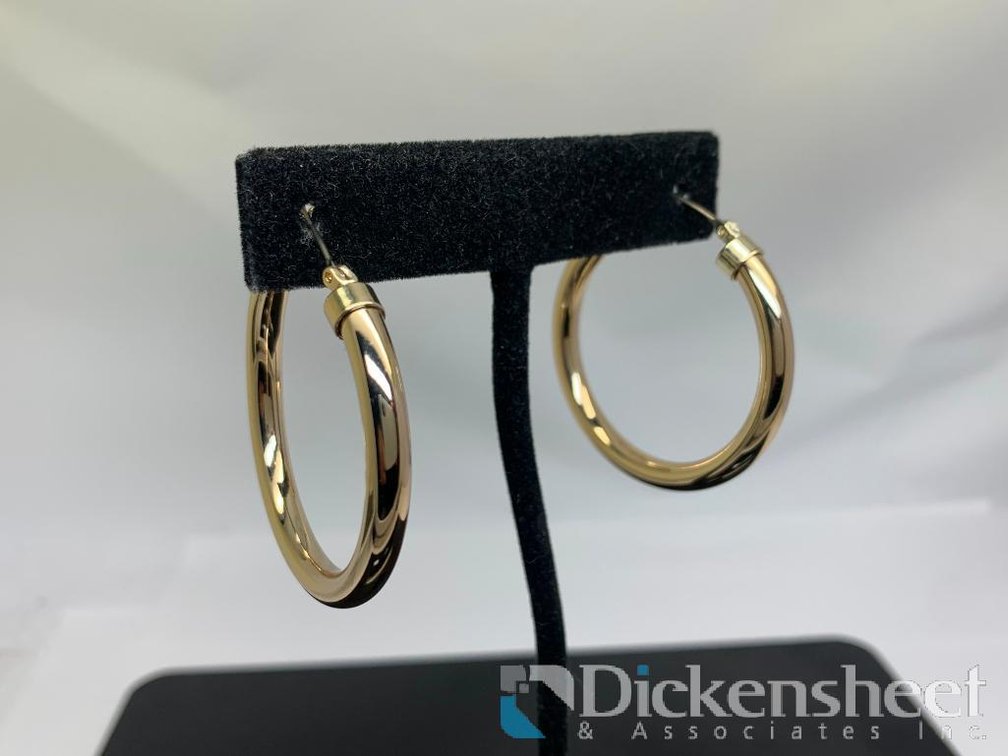 DKNY Gold Tone Hoop Earrings