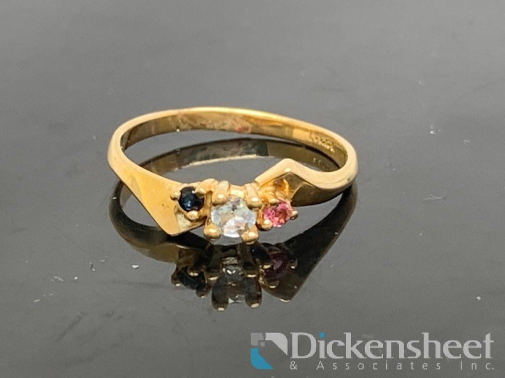 14K Yellow Gold Ring With Gemstones