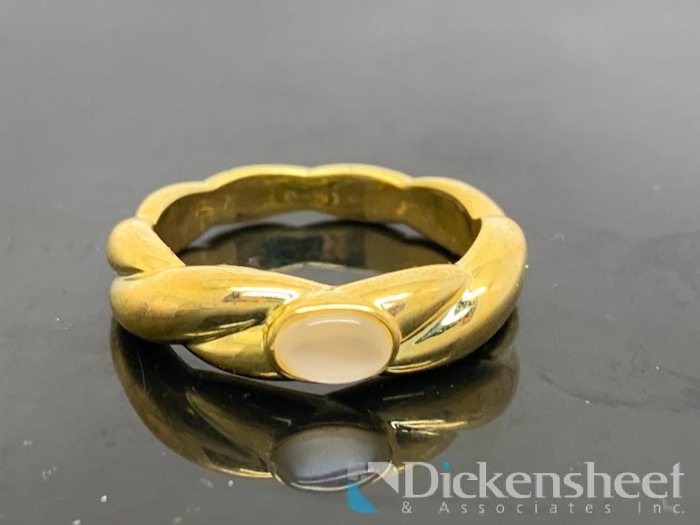 Gold Tone Ring With White Stone
