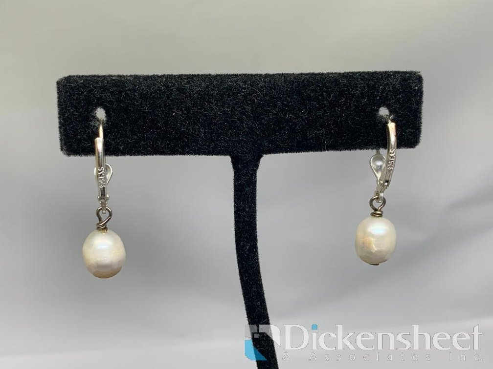 Sterling Silver Pearl Dangle Earrings