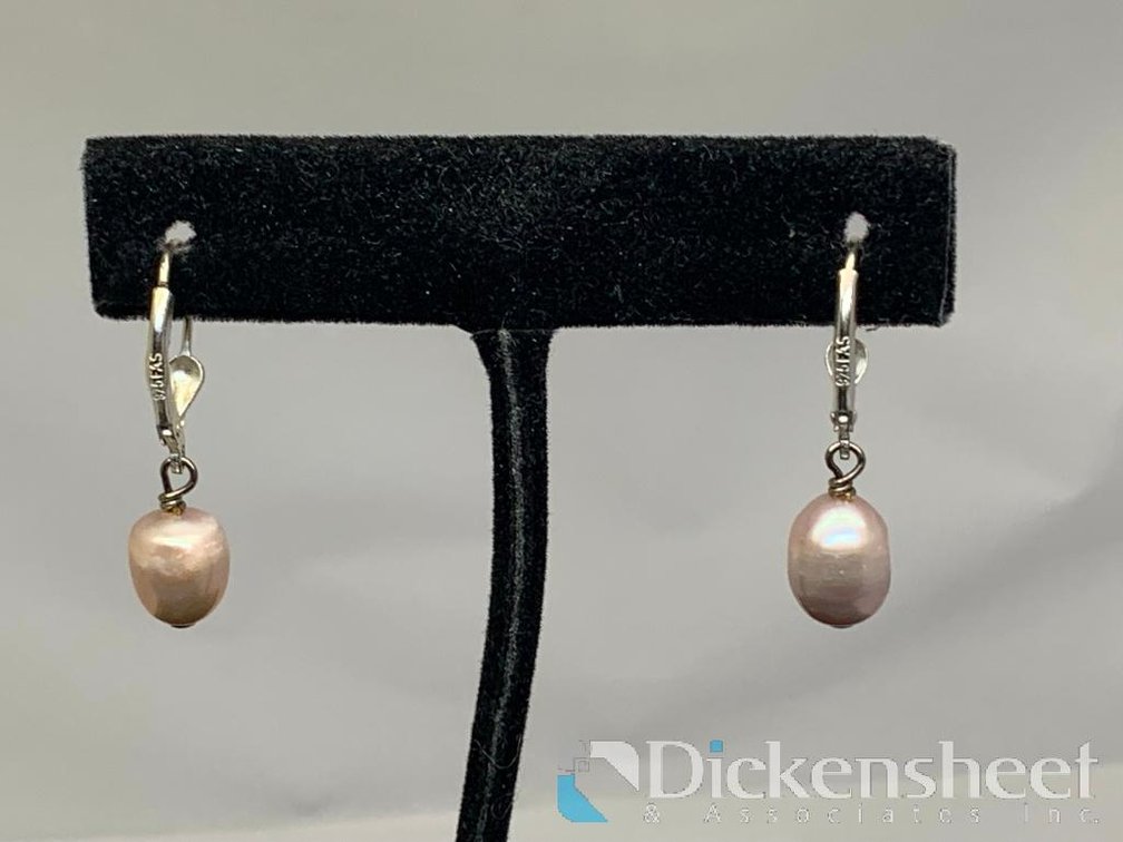 Sterling Silver Pearl Dangle Earrings