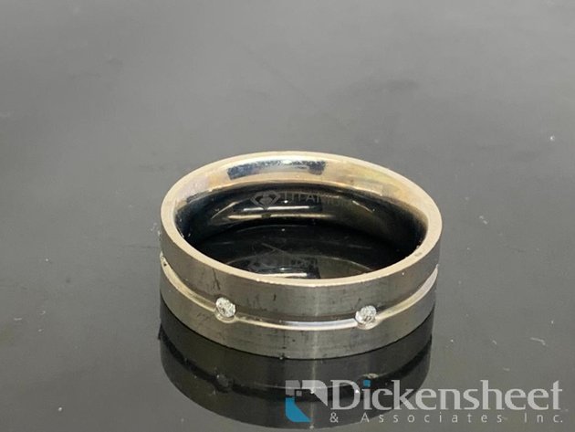 Image for Titanium Wedding Band With Diamonds