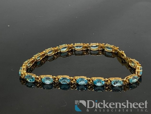 Image for 14K Yellow Gold Blue Topaz Bracelet