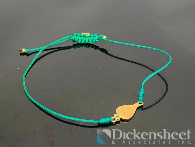 Image for Sydney Evan 14K Yellow Gold Charm Green String Bracelet