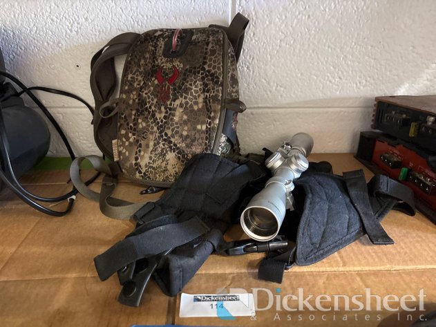 Image for BADLANDS BINOCULARS, SIMMONS RIFLE SCOPE, PISTOL HOLSTER BELT