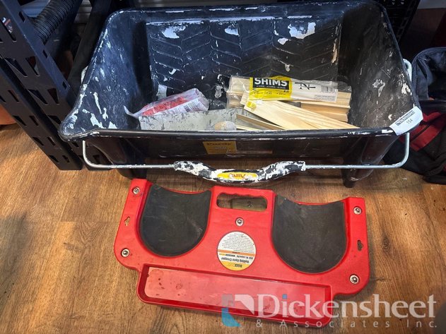 Image for ROLLING KNEE CREEPER, ROLL OFF BUCKET, SHIMS AND TROWELS
