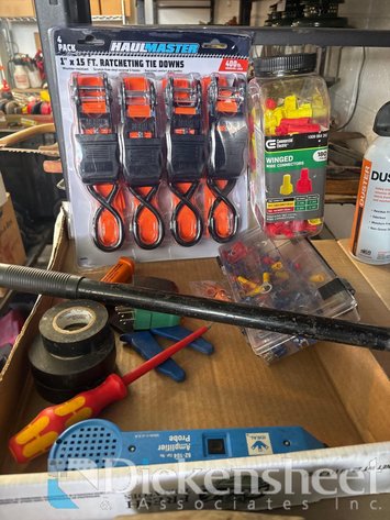 Image for RATCHET STRAPS, WIRE NUTS, VOLTAGE TESTER AND ELECTRIC TAPE