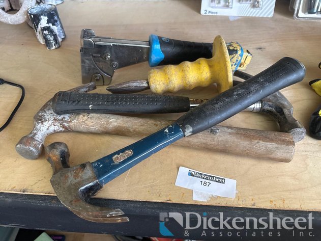 Image for HAMMERS, CHISEL AND STAPLER LOT
