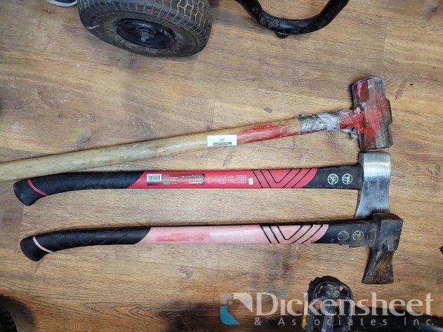 Image for (2) HEAVY DUTY HUSKY AXES AND (1) SLEDGE HAMMER