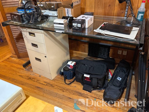 Image for METAL FILE CABINET AND GLASS WORKTABLE ONLY