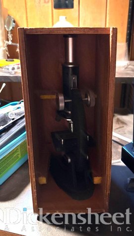 Image for MICROSCOPE WITH WOOD STORAGE CABINET