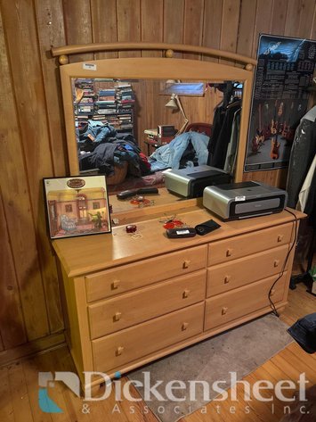 Image for WOOD SIX DRAWER DRESSER WITH MIRROR