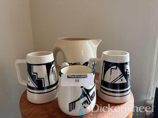 Image for (4) SIGNED POTTERY PITCHER & MUGS