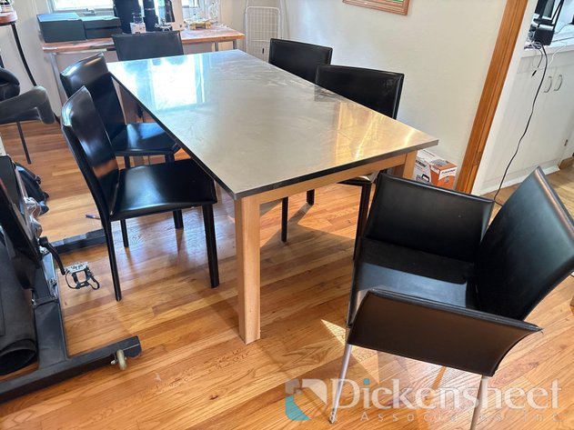Image for RECTANGULAR DINING TABLE WITH (6) BLACK CHAIRS