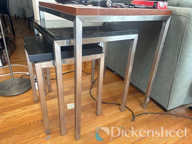 Image for (3) METAL FRAME NESTING ACCENT TABLES