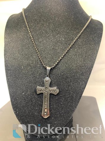 Image for Black Tone Cross Necklace