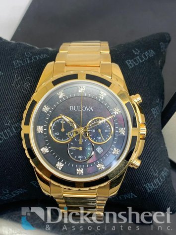 Image for Bulova Men's Watch Gold Tone With Diamond Dial