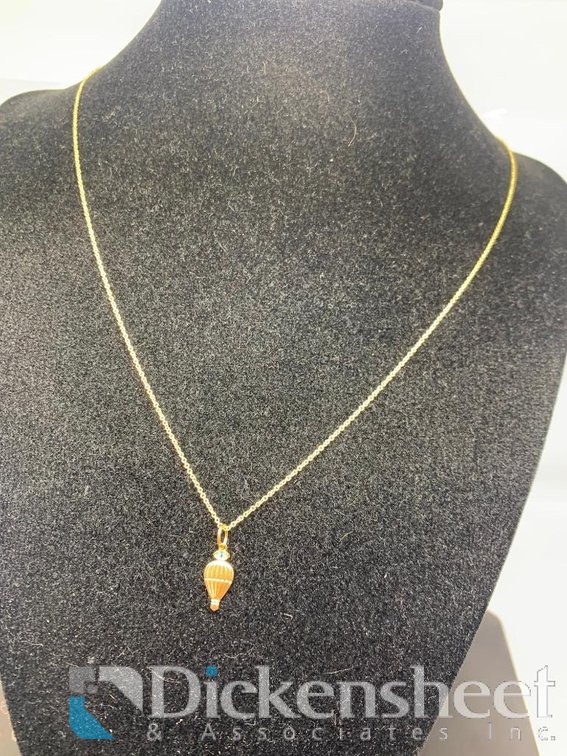 Sydney Evan 14K Yellow Gold Hot Air Balloon Wiked Necklace