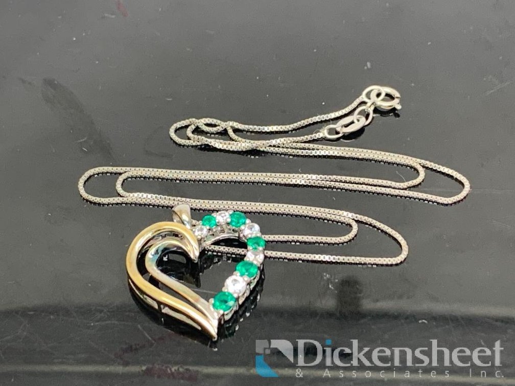 Sterling Silver With 10K Yellow Gold Heart Pendant