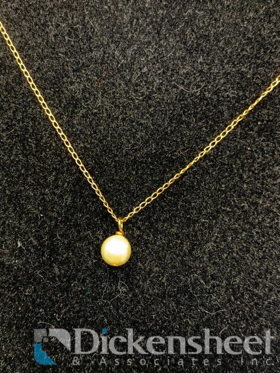 14K Yellow Gold Pearl Neckalce