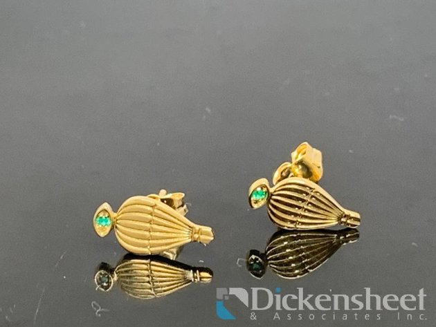 Image for Sydney Evan 14K Yellow Gold Hot Air Balloon Wiked Earrings