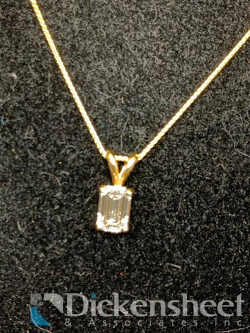 Image for 1 Carat Emerald Cut Lab Grown Diamond Pendadnt