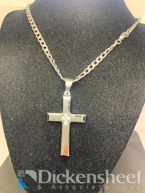 Silver Tone Cross Necklace