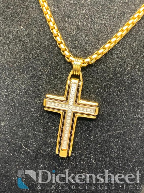 Gold Tone Cross Necklace