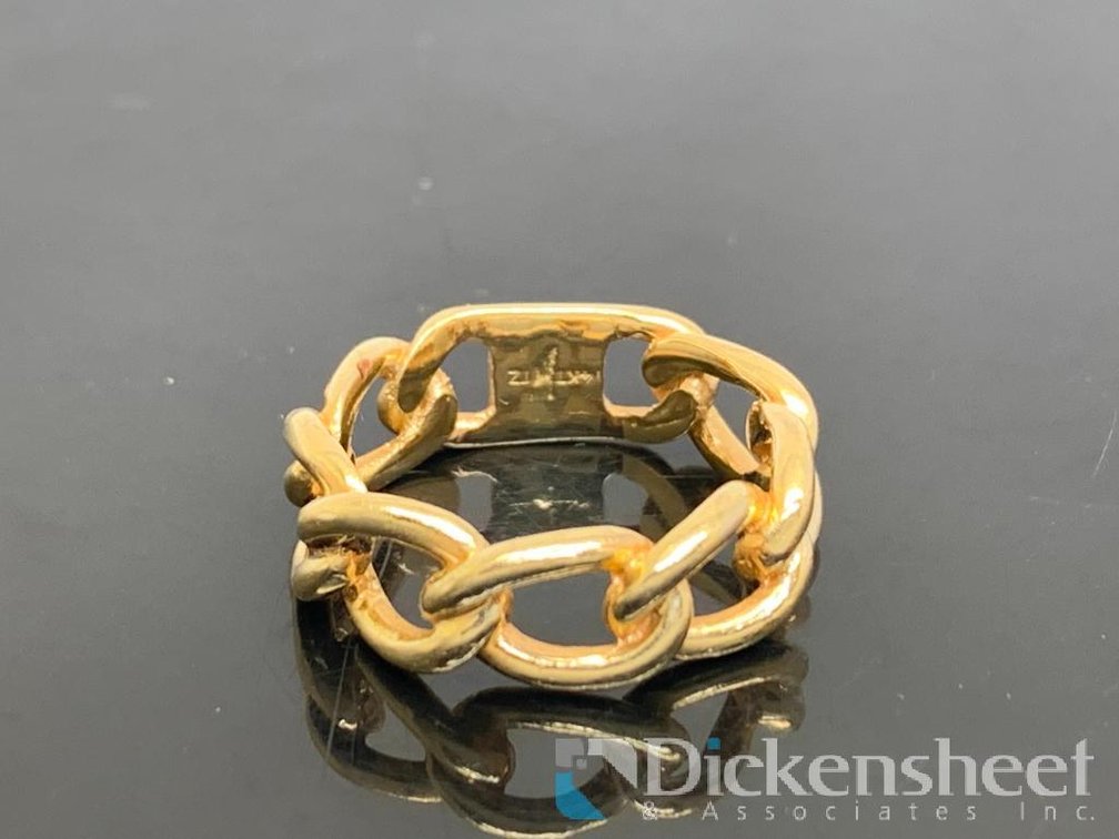 14K Yellow Gold Cuban Chain Style Ring