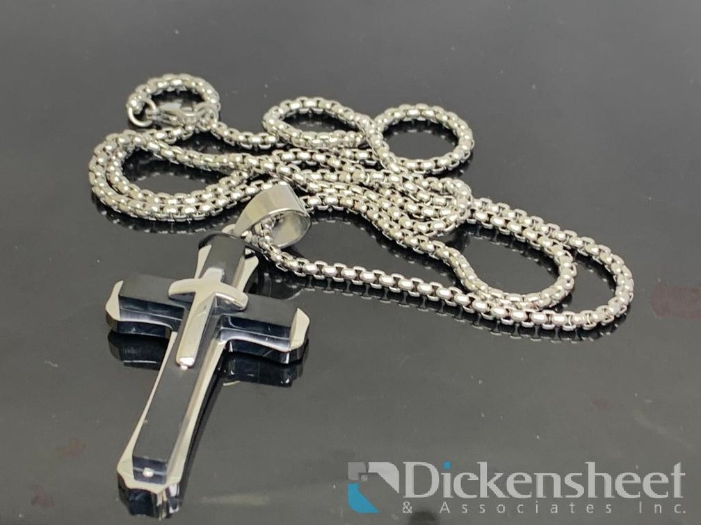 Silver Tone Cross Necklace