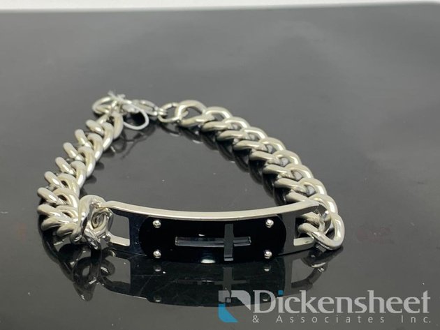 Image for Silver Tone Cross Men's Bracelet