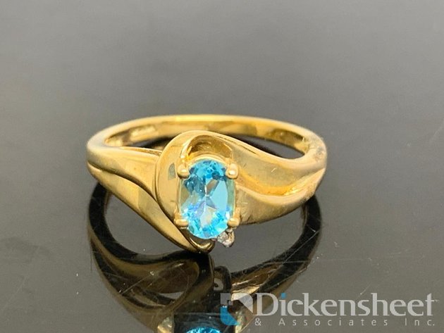 Image for 10K Yellow Gold Blue Gemstone Ring