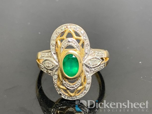 Image for 10K Yellow Gold Green Emerald Ring