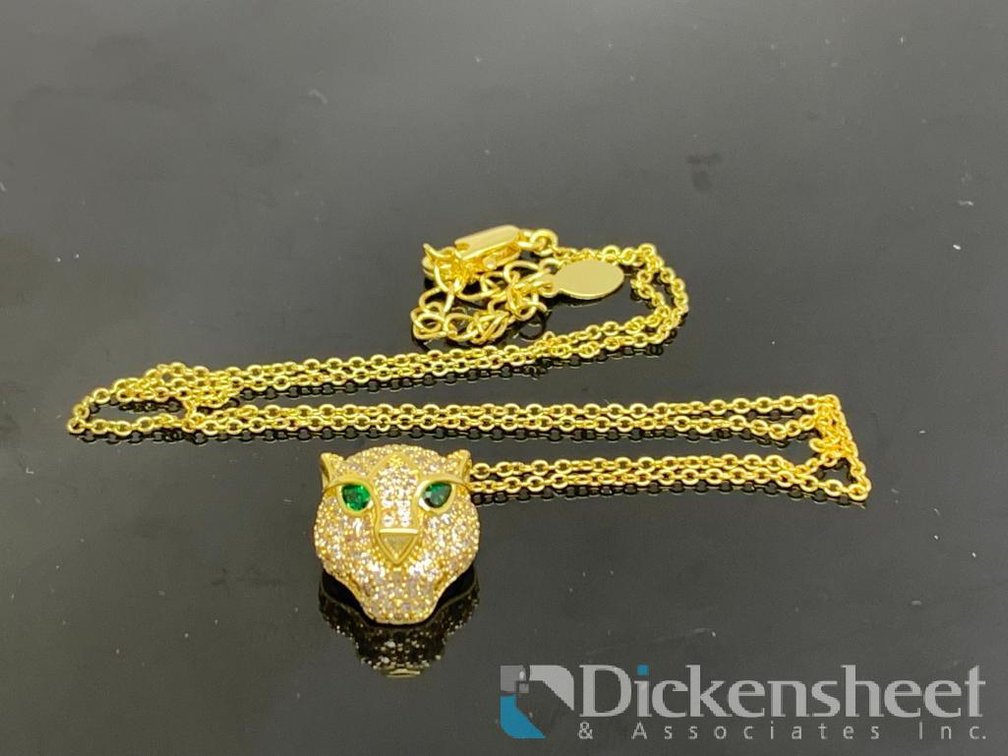 Gold Tone Panther Pendant