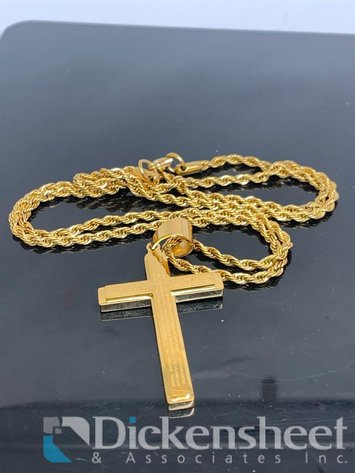 Image for Gold Tone Cross Necklace
