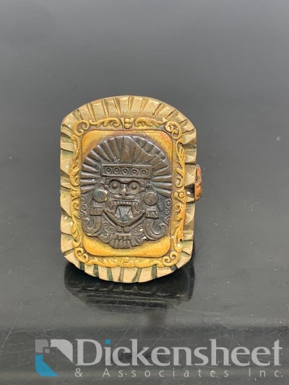 Large Ring Aztec Deity Face