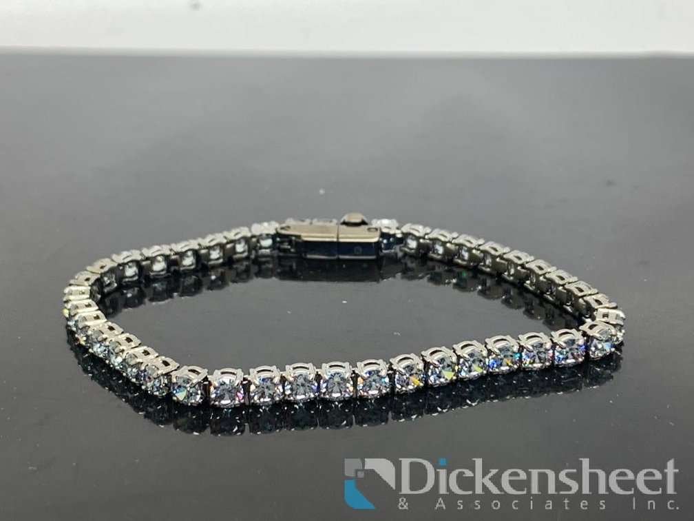 Tennis Bracelet With Blue Stones