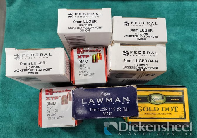 Image for (10) BOXES VARIOUS GRAINS 9MM AMMUNITION