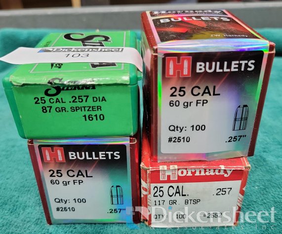 Image for (4) .25 CAL, VARIOUS GRAIN AMMUNITION