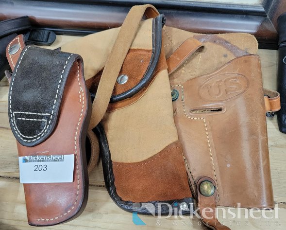 Image for (3) LEATHER AND SUEDE HOLSTERS